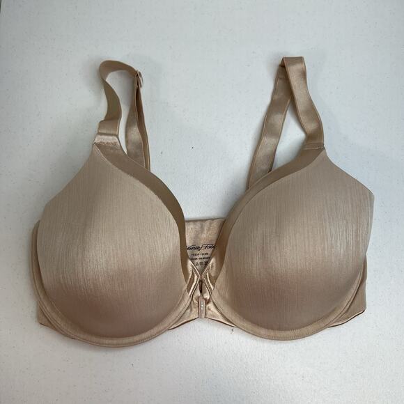 Vanity Fair 34DD 75339 Illumination Front Close Lined T Shirt Bra Underwire Tan - Picture 3 of 13